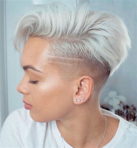 undercut damen|short shaved undercuts for women.